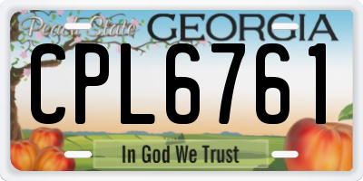 GA license plate CPL6761