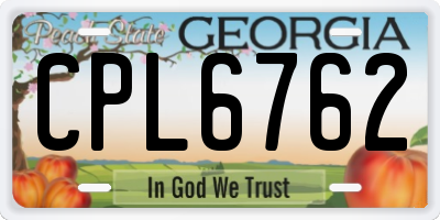 GA license plate CPL6762