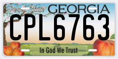 GA license plate CPL6763