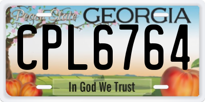 GA license plate CPL6764