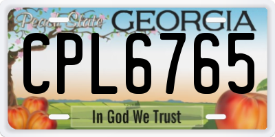 GA license plate CPL6765