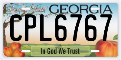 GA license plate CPL6767