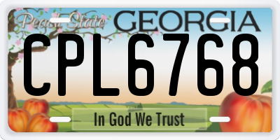GA license plate CPL6768