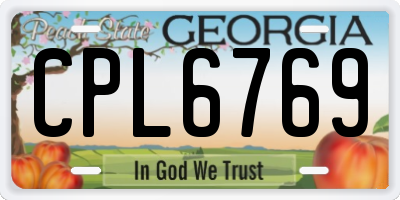 GA license plate CPL6769