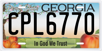 GA license plate CPL6770