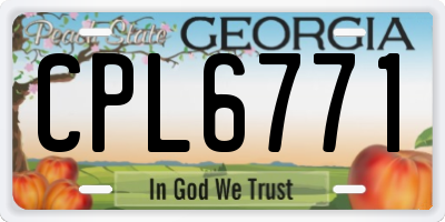 GA license plate CPL6771