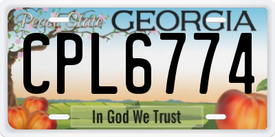 GA license plate CPL6774