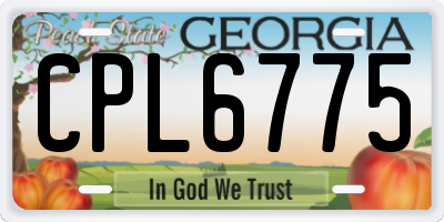 GA license plate CPL6775