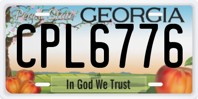 GA license plate CPL6776