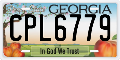 GA license plate CPL6779