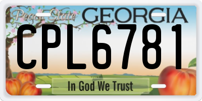 GA license plate CPL6781