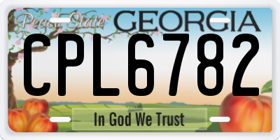GA license plate CPL6782