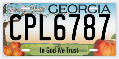 GA license plate CPL6787