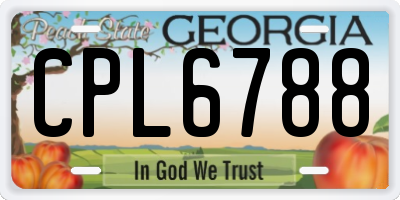 GA license plate CPL6788