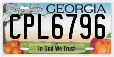 GA license plate CPL6796