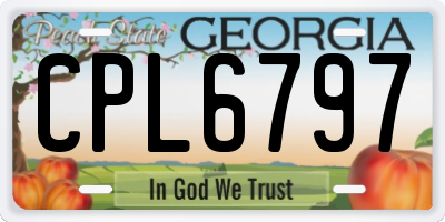 GA license plate CPL6797