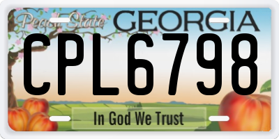 GA license plate CPL6798