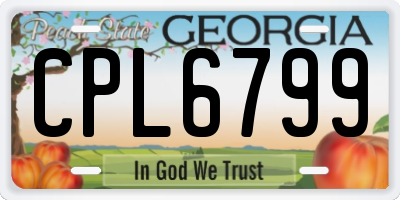 GA license plate CPL6799