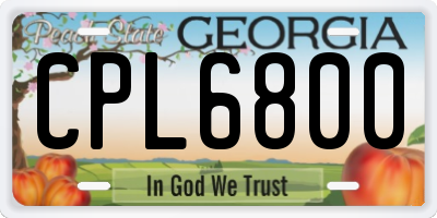 GA license plate CPL6800