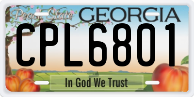 GA license plate CPL6801