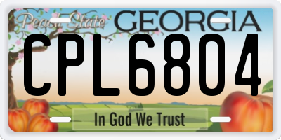 GA license plate CPL6804
