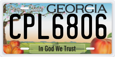 GA license plate CPL6806