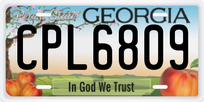 GA license plate CPL6809