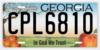 GA license plate CPL6810