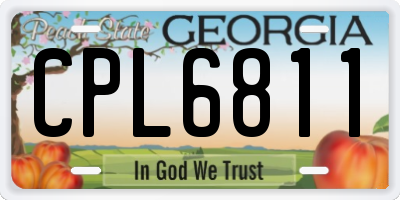 GA license plate CPL6811
