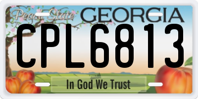 GA license plate CPL6813