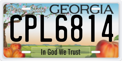 GA license plate CPL6814