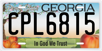 GA license plate CPL6815