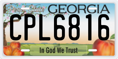 GA license plate CPL6816