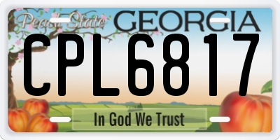 GA license plate CPL6817