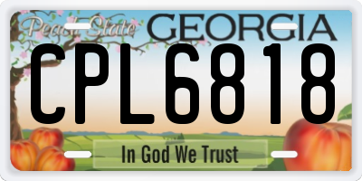 GA license plate CPL6818