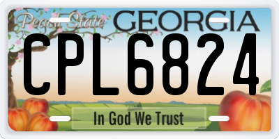 GA license plate CPL6824