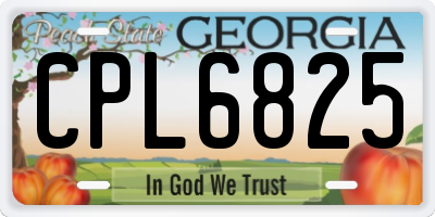 GA license plate CPL6825