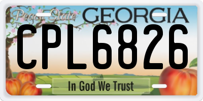 GA license plate CPL6826