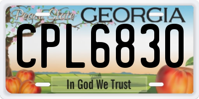 GA license plate CPL6830