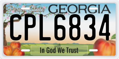 GA license plate CPL6834