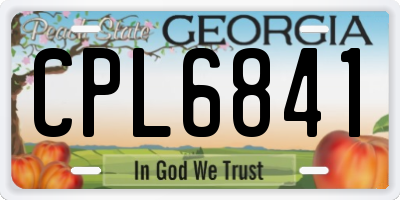 GA license plate CPL6841