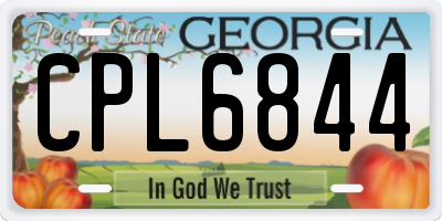 GA license plate CPL6844