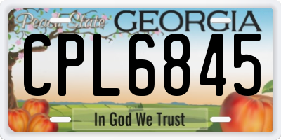 GA license plate CPL6845