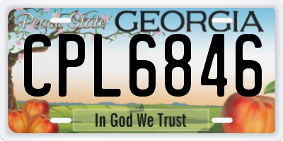 GA license plate CPL6846