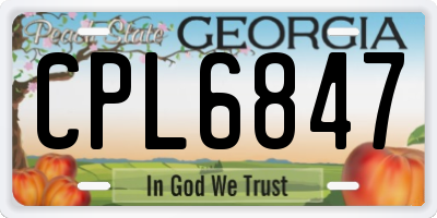 GA license plate CPL6847