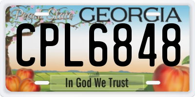 GA license plate CPL6848