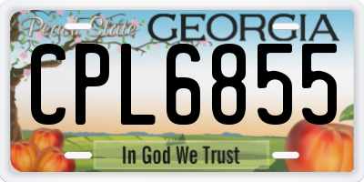 GA license plate CPL6855