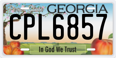 GA license plate CPL6857