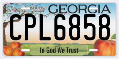 GA license plate CPL6858