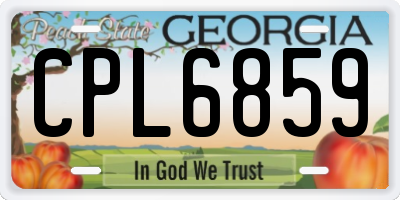 GA license plate CPL6859